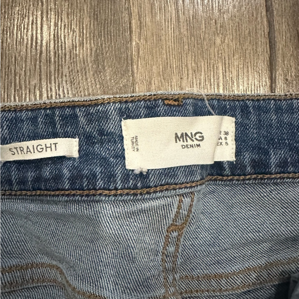 MNG by Mango Straight Leg Jeans Women's Size 6 High Waist Medium Wash Denim - Picture 4 of 15